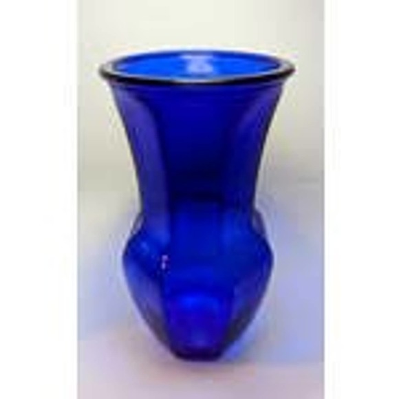 Vintage Cobalt Blue Hexagon Rare Octagonal 8 Paneled Flower Baroque Vase - Picture 8 of 8